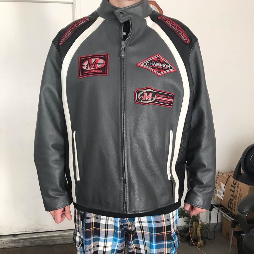Leather motorcycle jacket